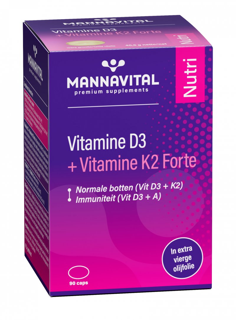 Vitamine D3 + Vitamine K2 Forte - 90 caps 