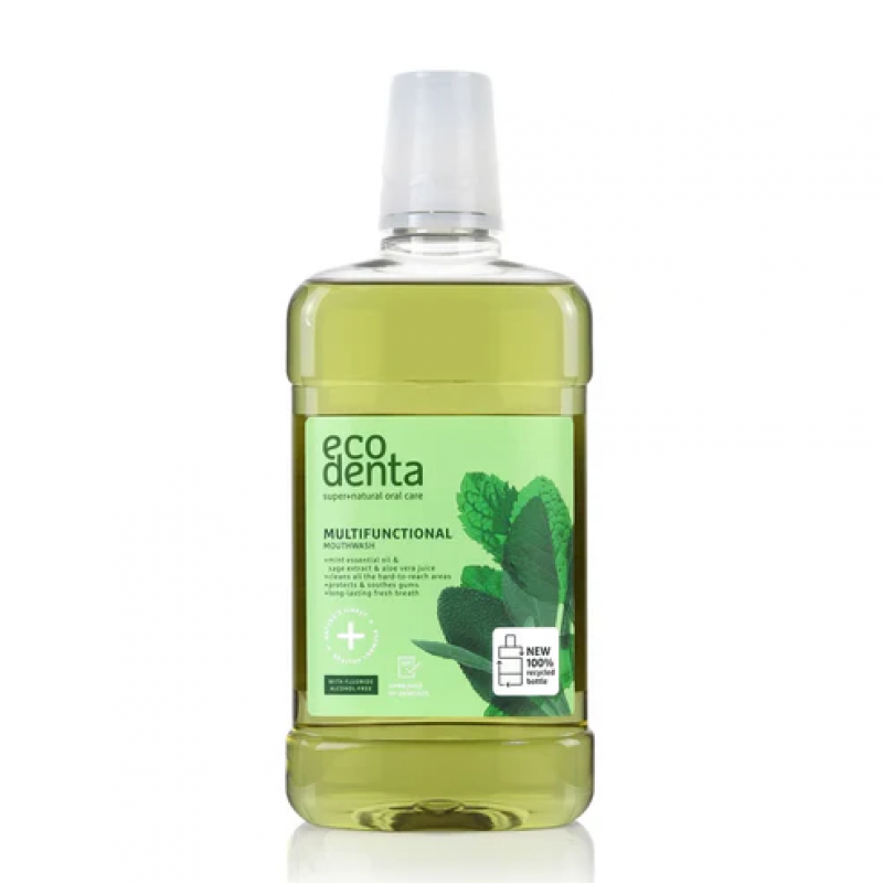 ECODENTA Mondwater Multifuctional met salie, aloë vera & muntolie 500ml