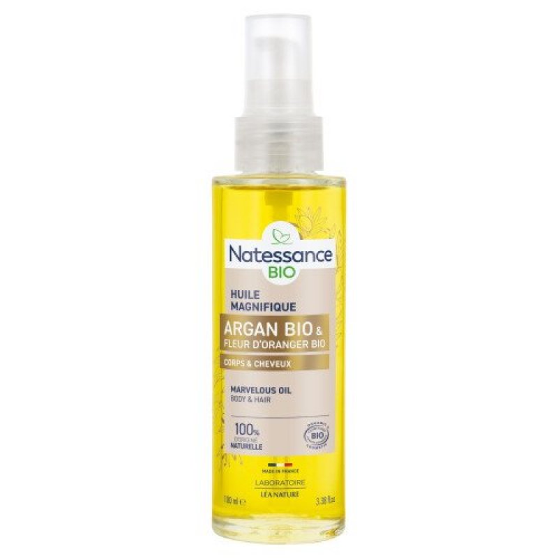 Magnifieke droge olie met biologische argan en oranjebloessem (lichaam en haar) 100 ml 