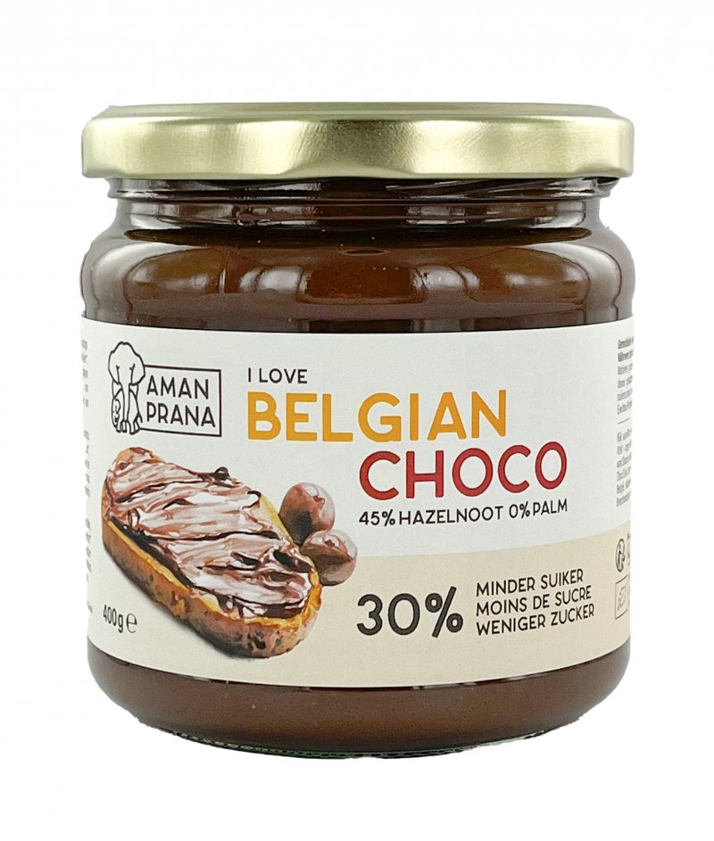 I love Belgian Choco - Hazelnootpasta + cacao - 400 gr