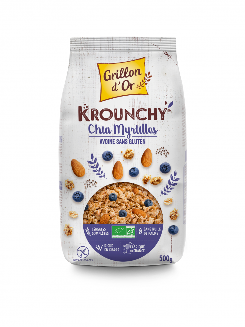 Krounchy chia blauwe bosbes haver bio 500g 