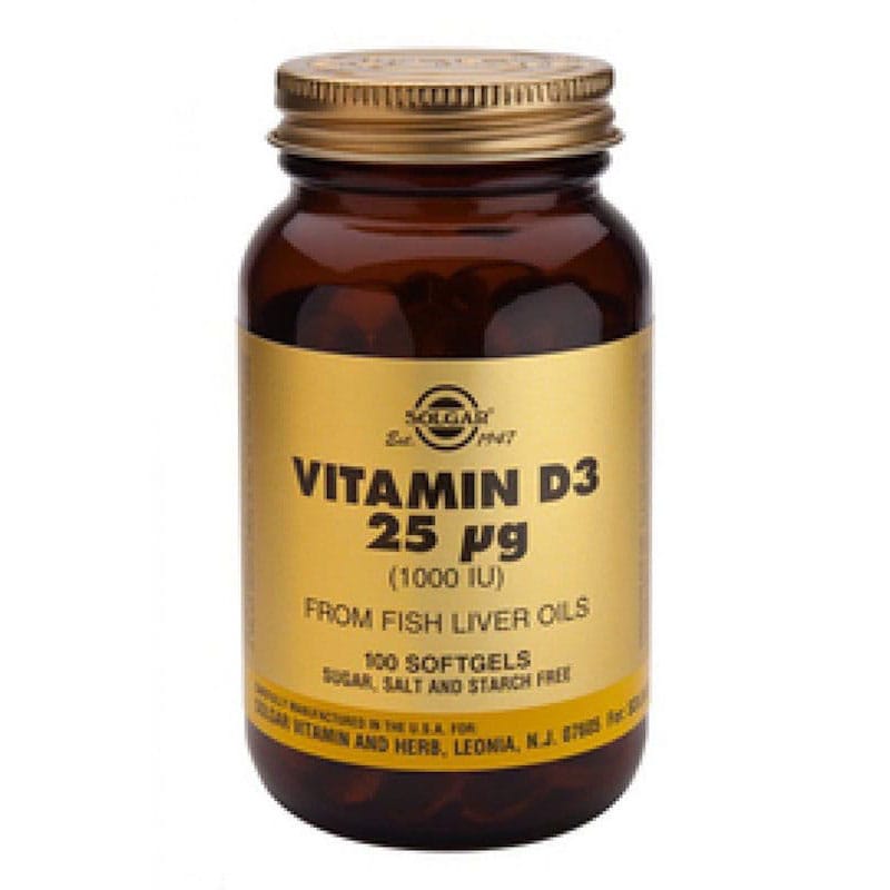 Vitamine D3 25 µg 1000IU 100 Softgels