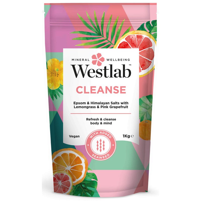 cleanse epsom zout met lemongrass & pink grapefruit 1 kg 