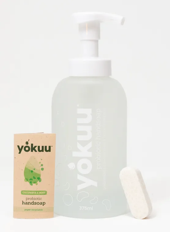 Handzeep - startkit cucumber & mint(1glazen fles + 1tablet)