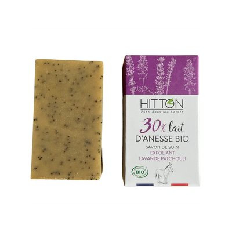 Biologische exfoliërende zeep met ezelsmelk - Lavendel / Patchouli