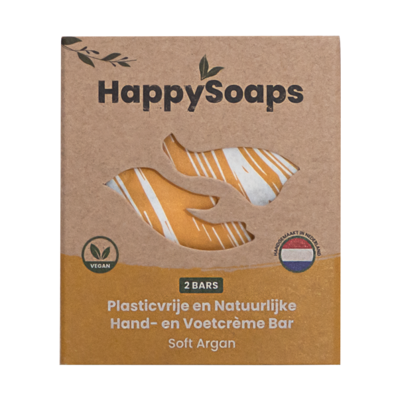 Happy Soaps â€“ Hand- en VoetcrÃ¨me Bar â€“ Soft Argan 
